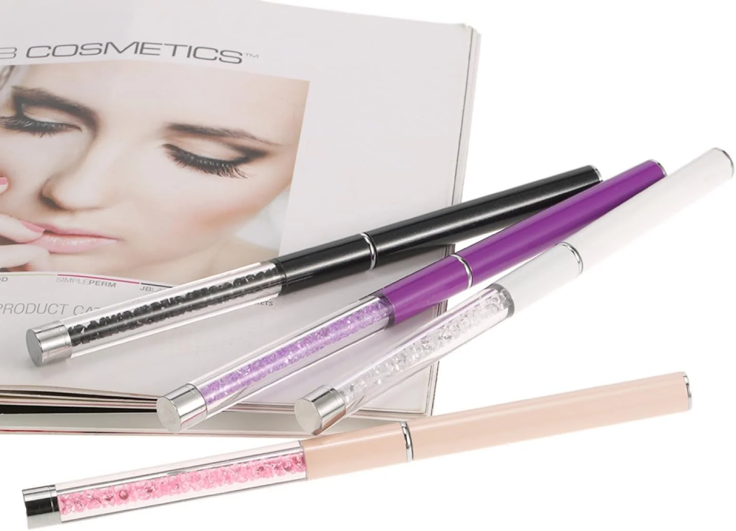 لابیموس قلم طراحی ناخن، قلم تخت نایلونی برای طراحی ناخن، مناسب برای استفاده در سالن و طراحی با ژل یو وی - مشکی