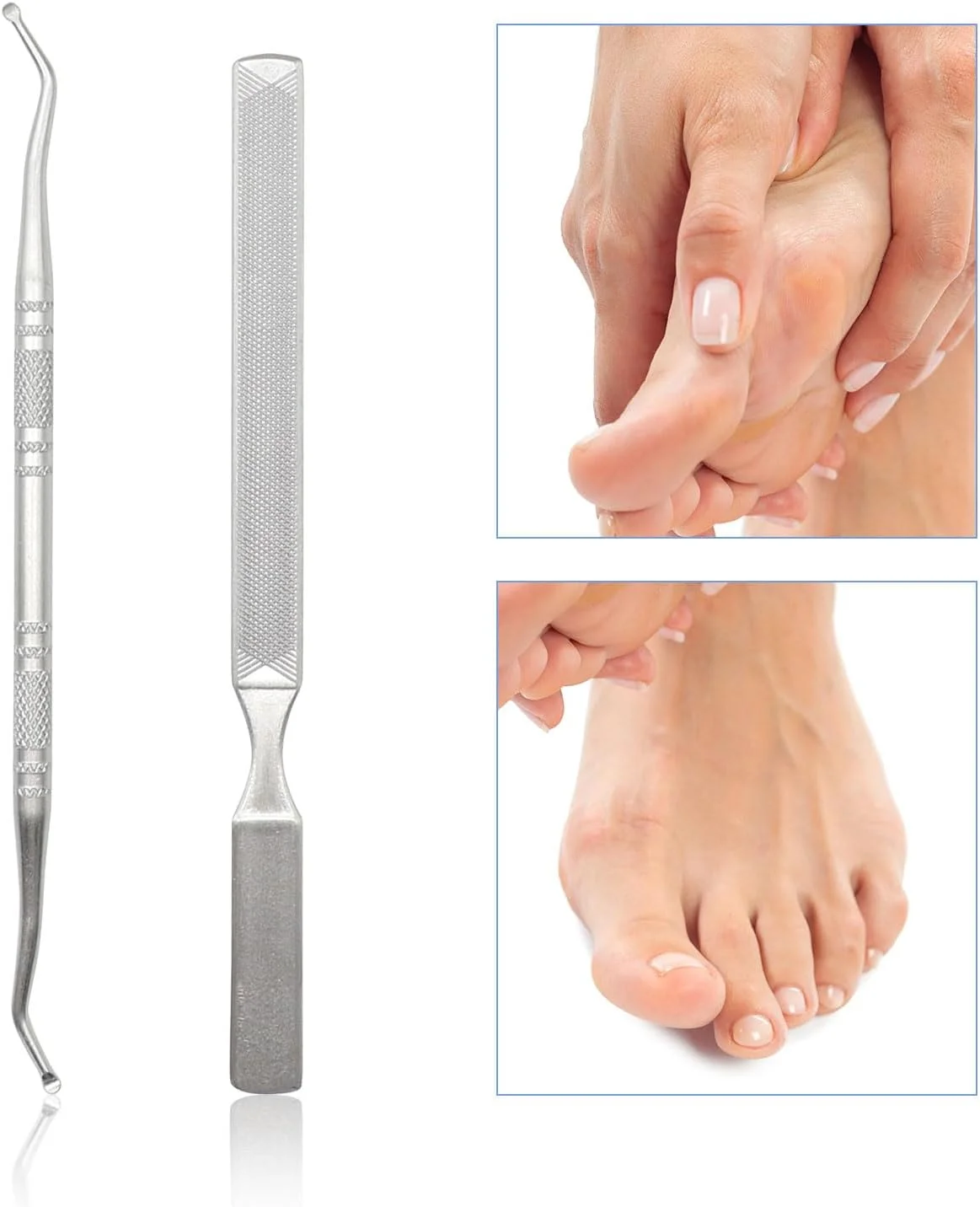 ست برداشتن ناخن فرورفته ALLY-MAGIC، 2 عدد سوهان و لیفتر ناخن فرورفته استیل ضد زنگ، ست ابزار مانیکور ناخن فرورفته، درمان زیر ناخن، ابزار پدیکور برای مردان و زنان Y4STTJQ