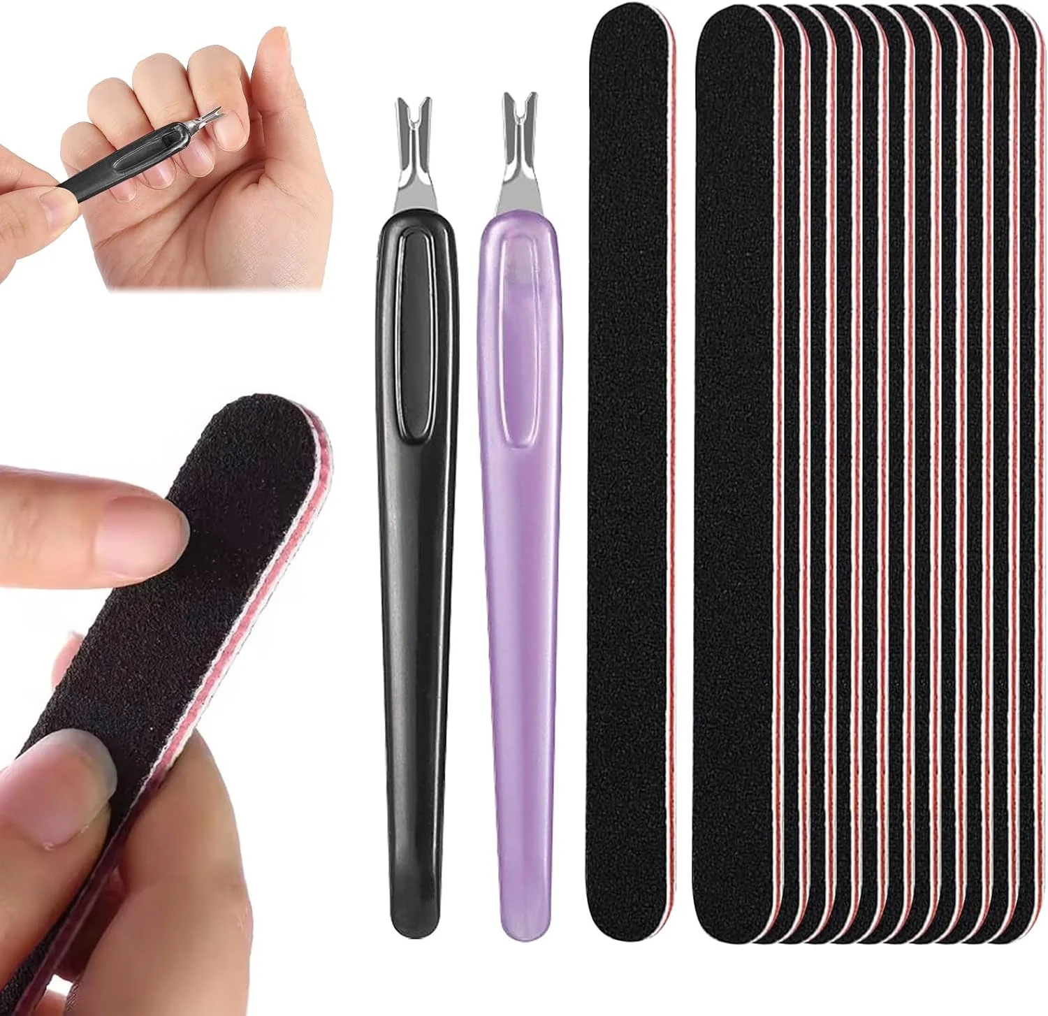 مجموعه ۱۲ عدد سوهان ناخن با درجه زبری ۱۰۰/۱۸۰ و ۲ عدد عقب‌راننده کوتیکول، سوهان ناخن دو طرفه برای ناخن های طبیعی، ناخن های ژلی، سوهان ناخن، سوهان پولیش، ناخن های انگشت برای مراقبت و حالت دادن به ناخن