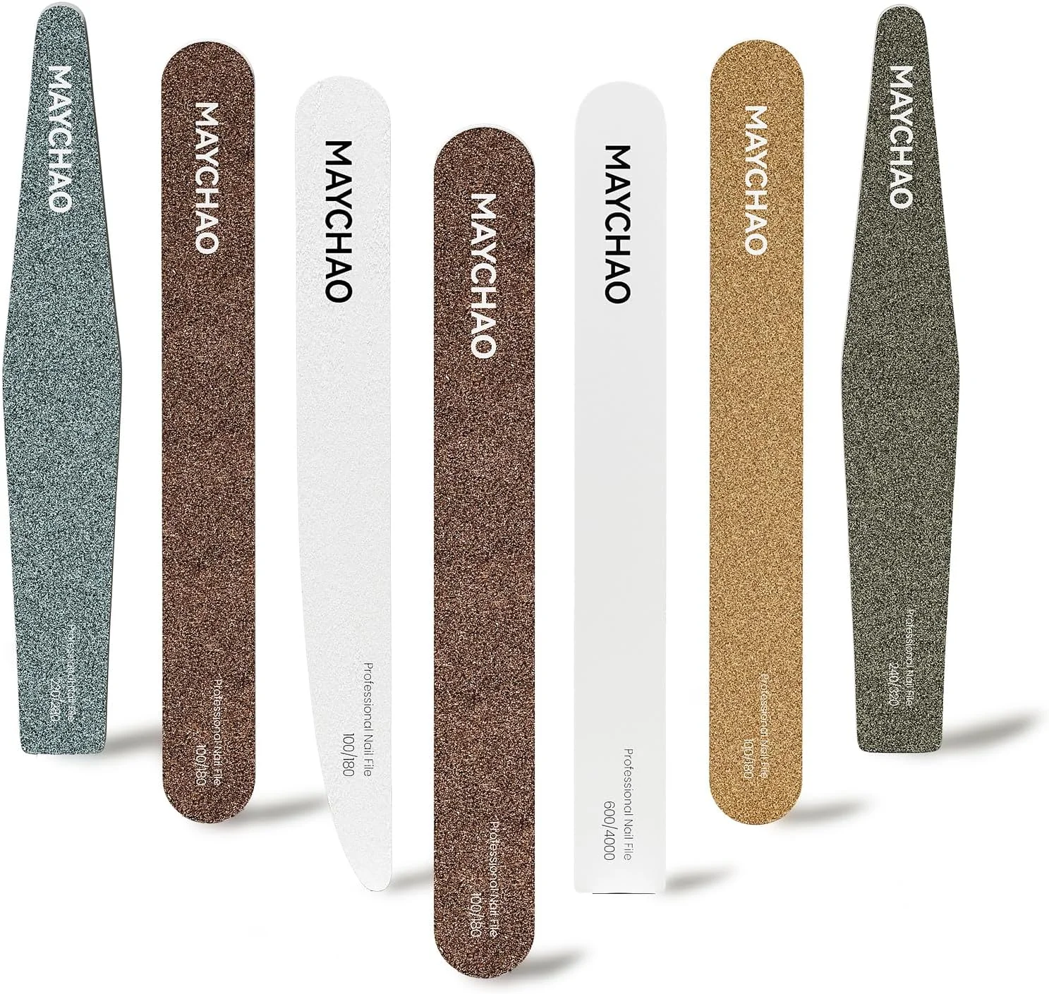 مجموعه سوهان ناخن ژلی میائو، سوهان بافر حرفه ای ناخن، بلوک سوهان مانیکور طبیعی، پولیش ناخن، تخته سمباده دو طرفه قابل شستشو