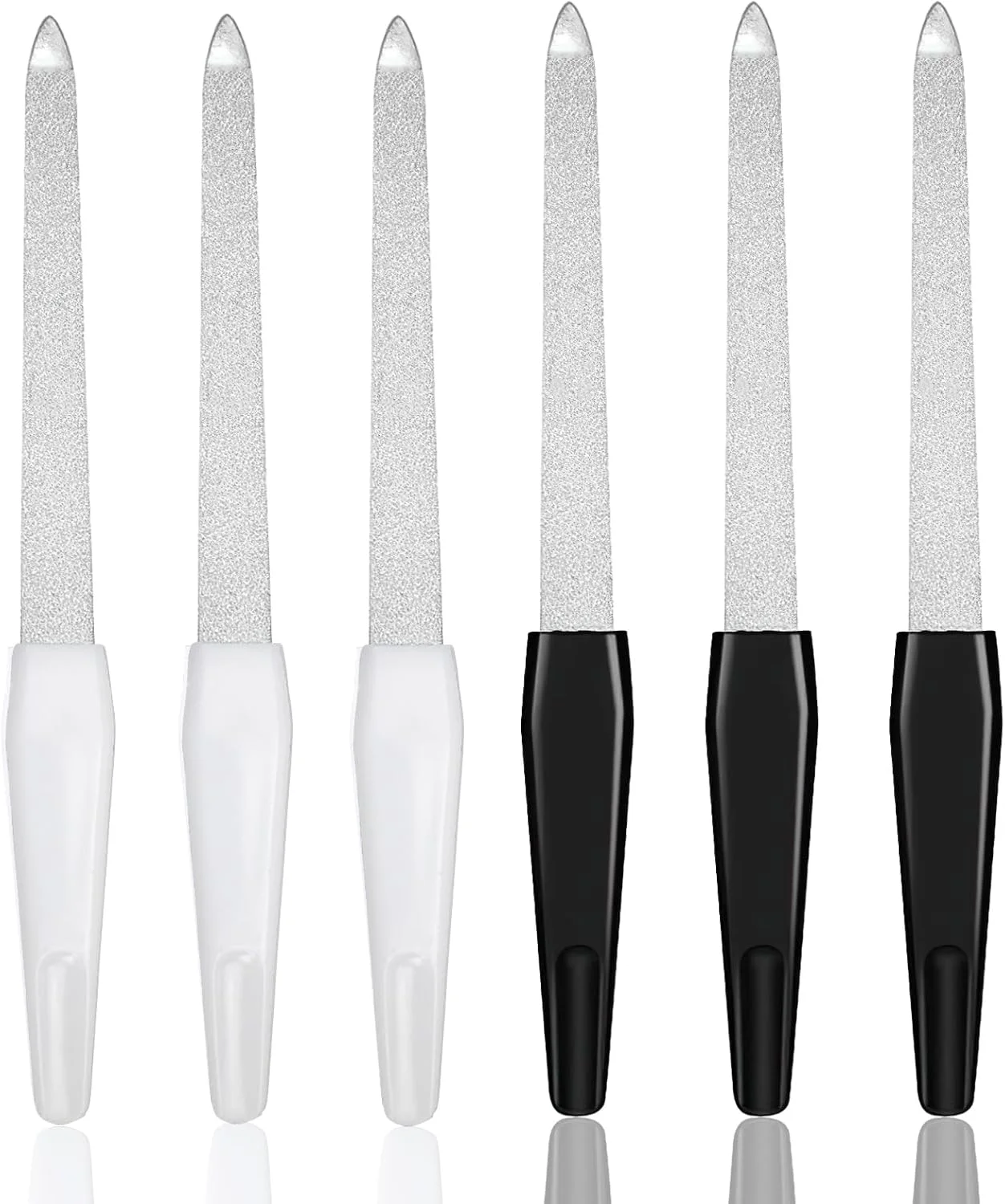 مجموعه 6 عددی سوهان ناخن، سوهان ناخن، ناخن های طبیعی، سوهان ناخن فلزی حرفه ای، سوهان ناخن مانیکور، سوهان ناخن، هنرهای ناخن، برای مانیکور و پدیکور (سیاه + سفید)