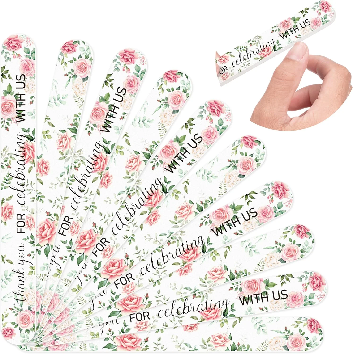 ست 50 عددی سوهان ناخن طرح گل برای گیفت عروسی، مهمانی و مانیکور