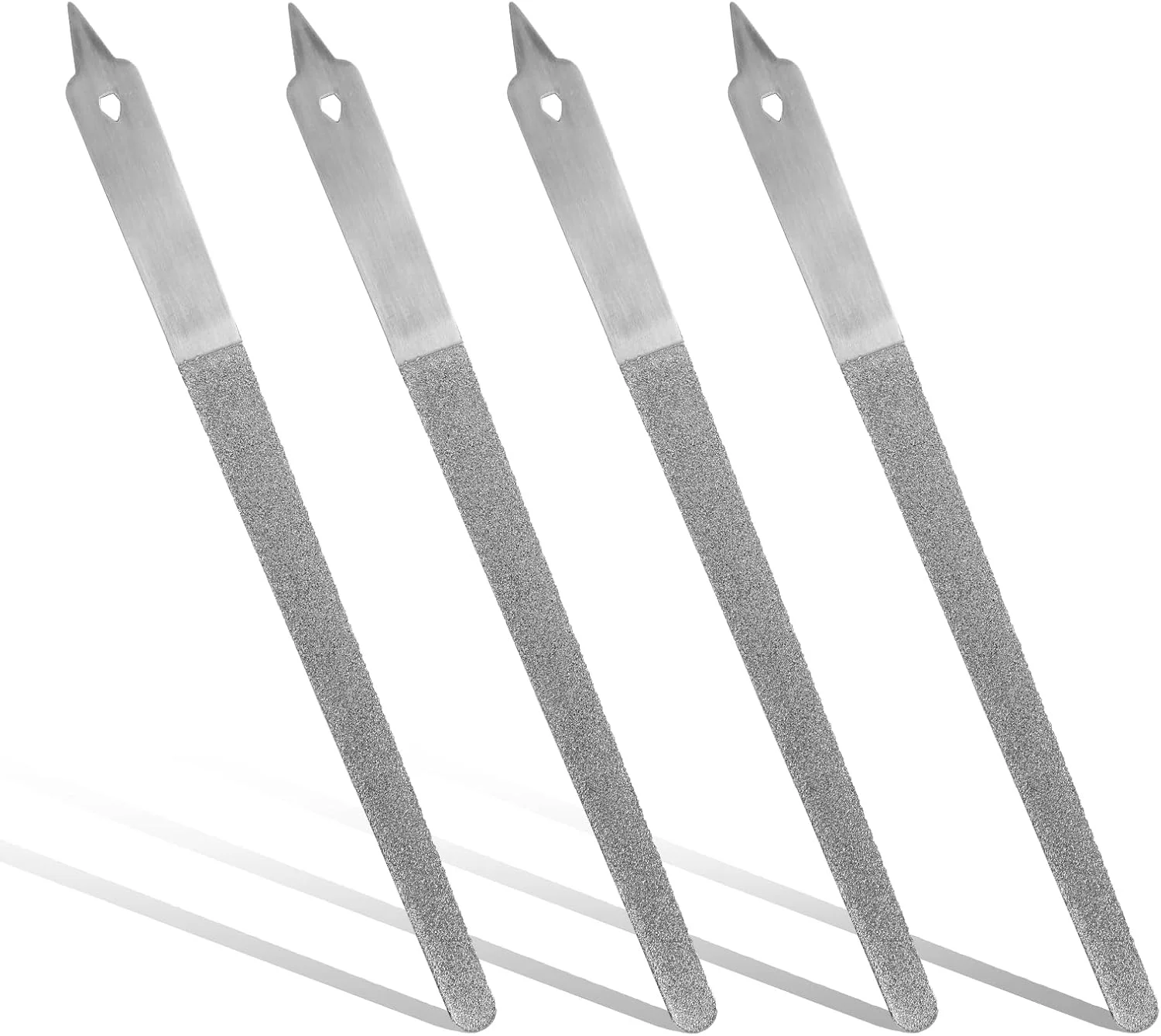 ست سوهان ناخن الماسه 4 عددی - سوهان ناخن استیل ضد زنگ با نوک تیز برای مانیکور و پدیکور، بادوام و قابل حمل