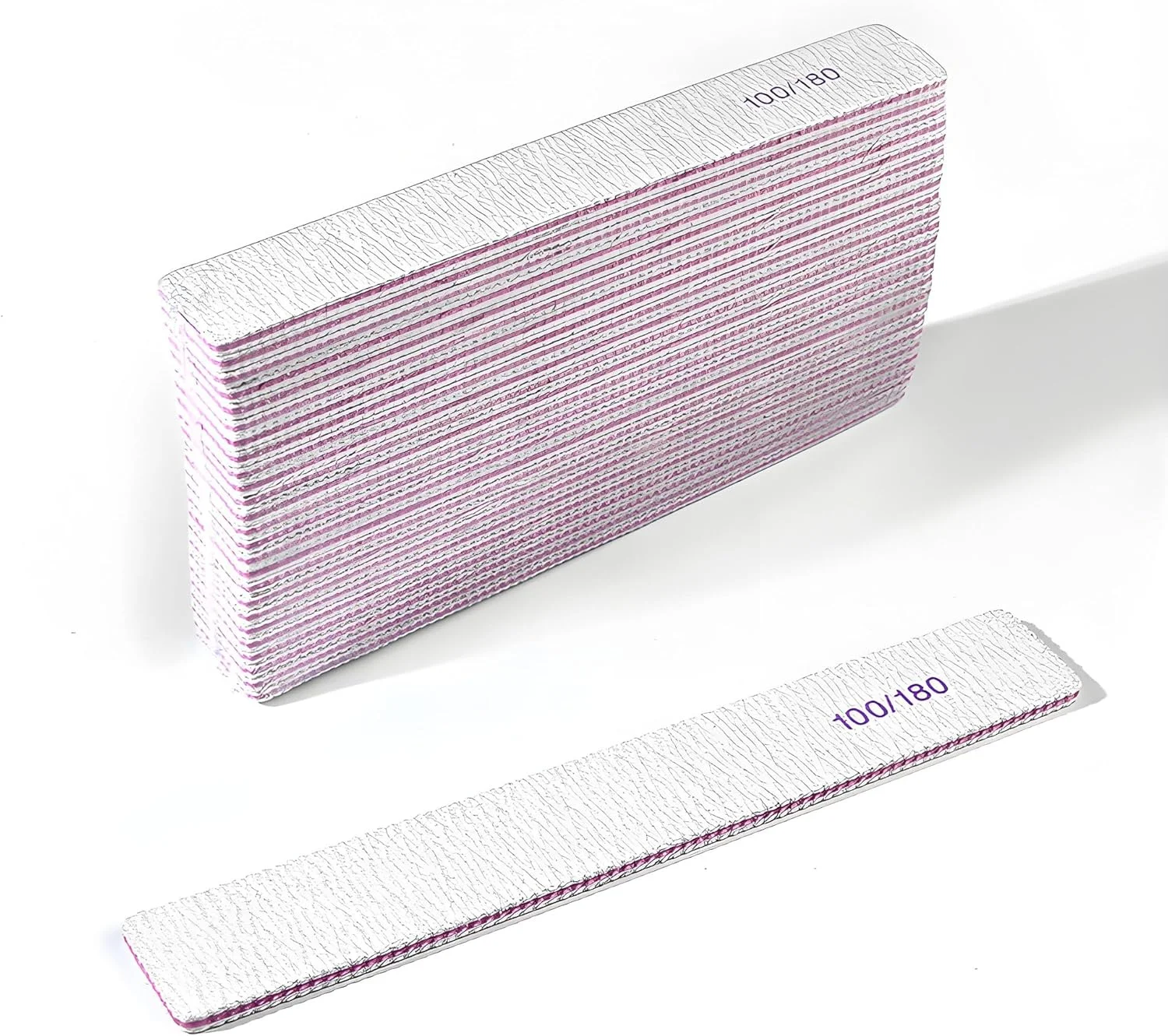 مجموعه ۲۴ عددی سوهان ناخن AIMI - سمباده دو طرفه با درجه زبری ۱۰۰/۱۸۰، کیت مراقبت از ناخن ابزار مانیکور پدیکور برای ناخن های طبیعی و اکریلیک برای زنان، سوهان ناخن حرفه ای قابل استفاده مجدد