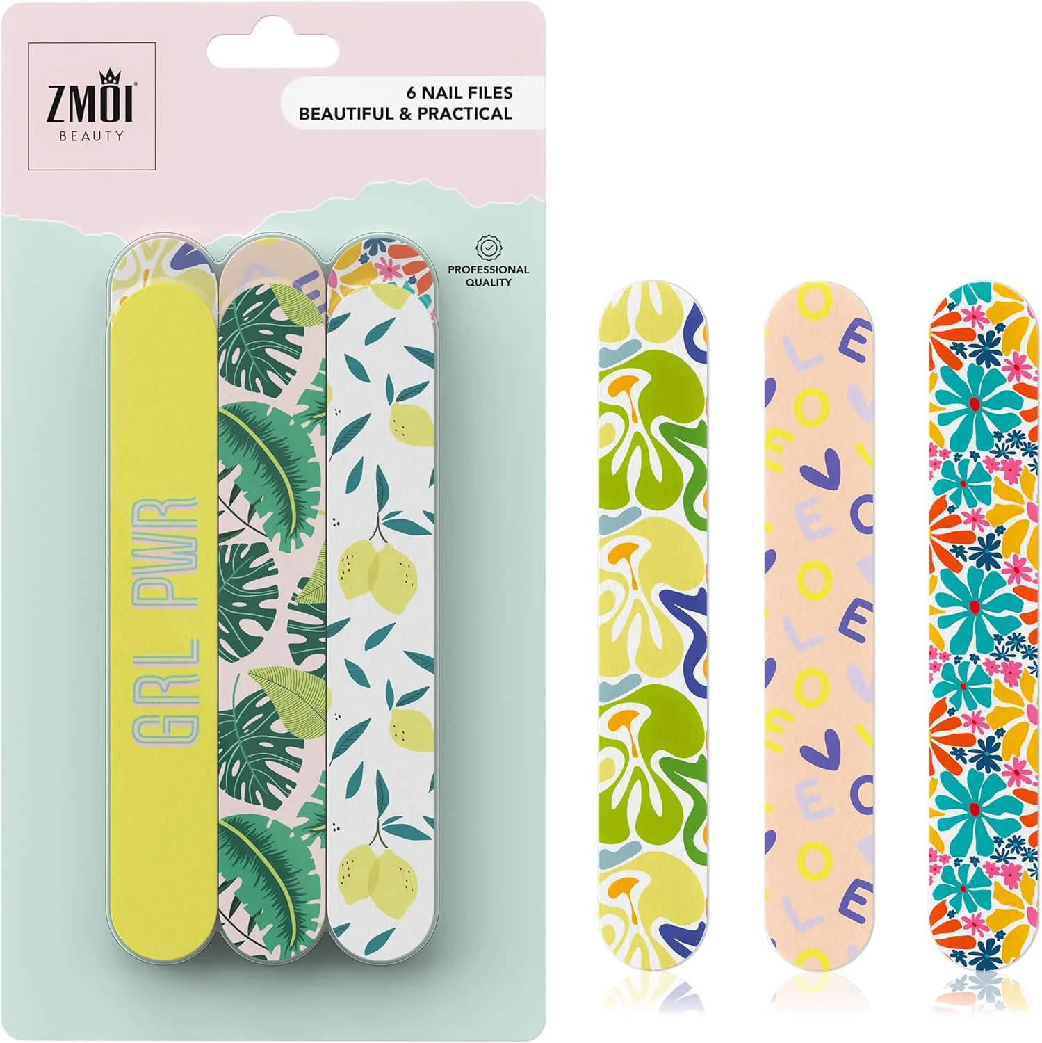 سوهان ناخن - سمباده‌ای متوسط حرفه‌ای دو طرفه با درجه زبری متوسط و نرم برای ناخن‌های طبیعی/اکریلیک - شکل دهنده ناخن برای صاف و صیقلی کردن ناخن‌ها (بسته 1 عددی)