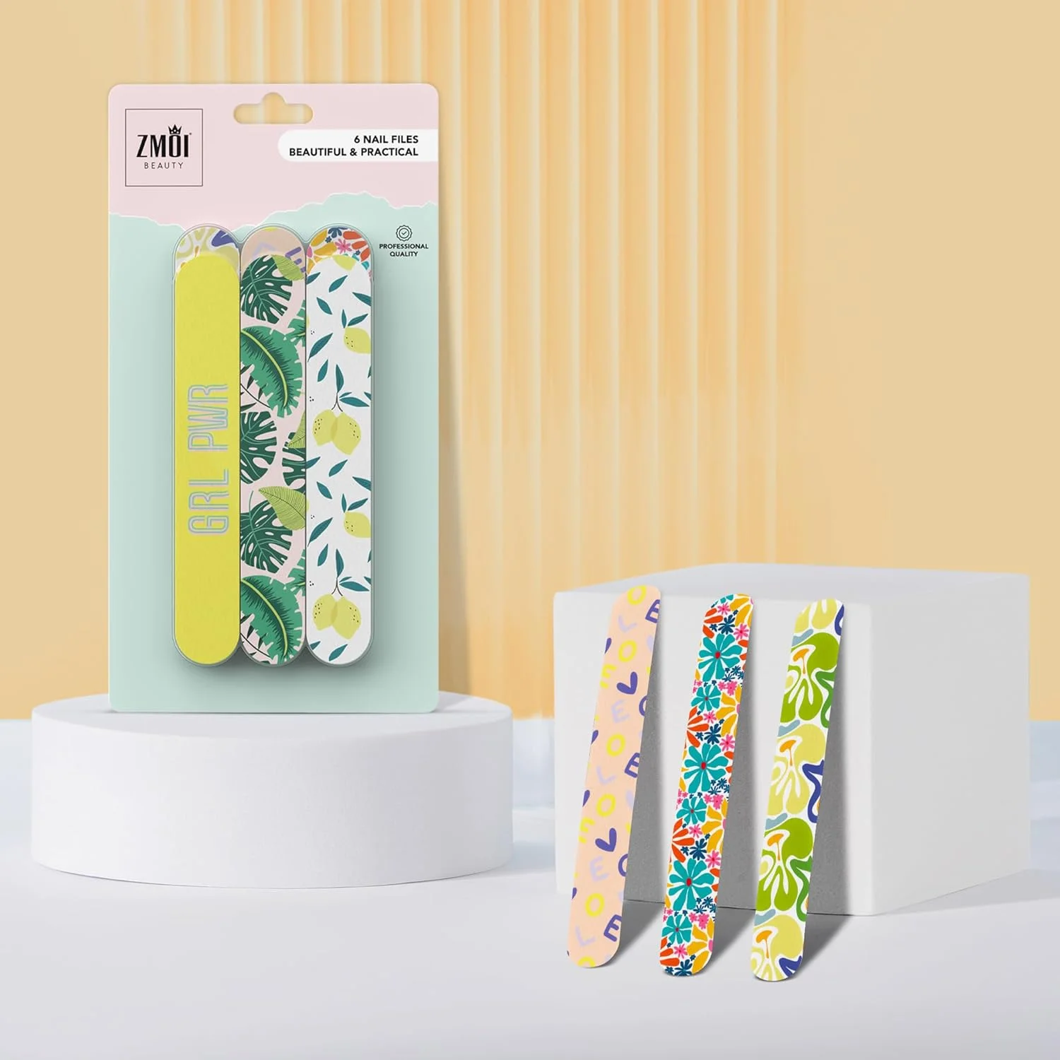 سوهان ناخن - سمباده‌ای متوسط حرفه‌ای دو طرفه با درجه زبری متوسط و نرم برای ناخن‌های طبیعی/اکریلیک - شکل دهنده ناخن برای صاف و صیقلی کردن ناخن‌ها (بسته 1 عددی)