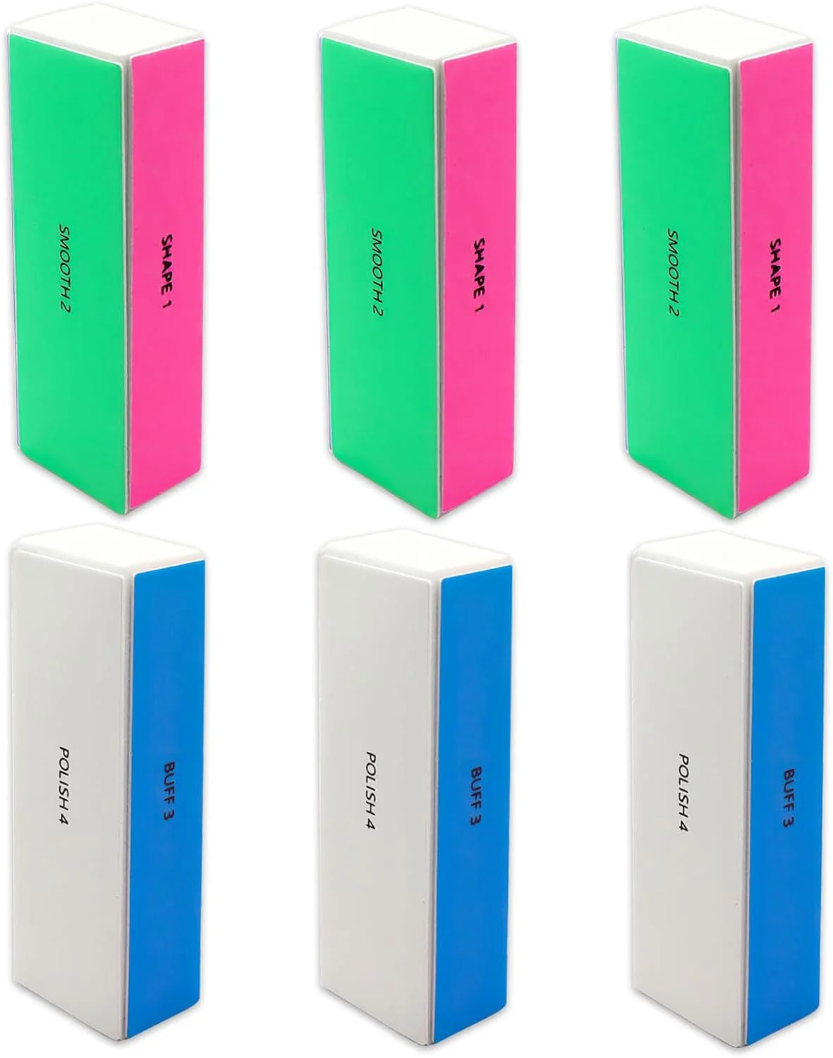 بسته 6 عددی بلاک پولیش ناخن، بلاک سوهان ناخن، 4 مرحله برای از بین بردن لبه ها، ایجاد فوری پولیش حرفه ای براق برای شکل دادن، صاف کردن و صیقل دادن