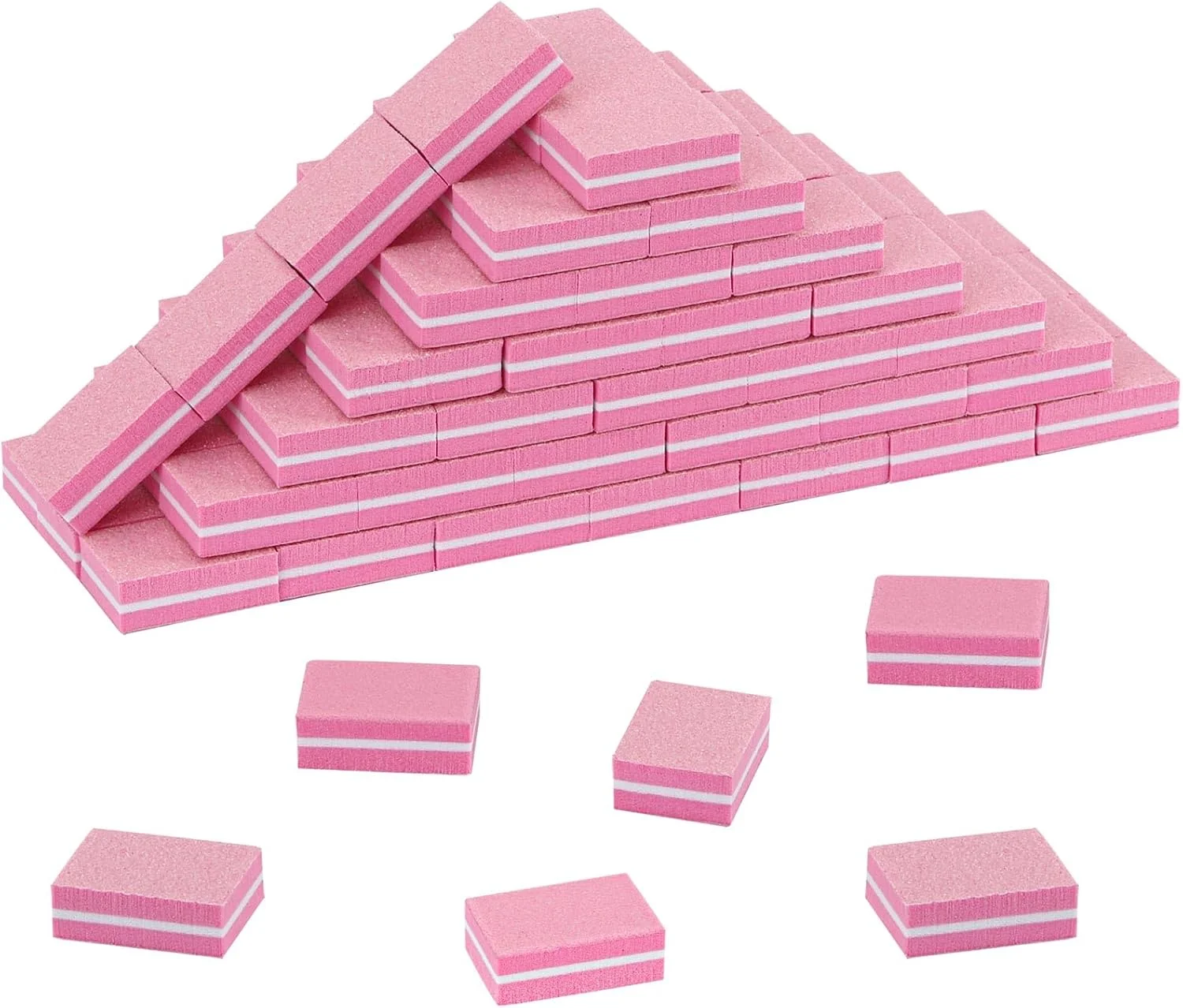 بسته 50 عددی مینی سوهان ناخن برای ناخن های طبیعی - سوهان دو طرفه با درجه زبری 100/180 برای صاف و صیقلی کردن (صورتی)