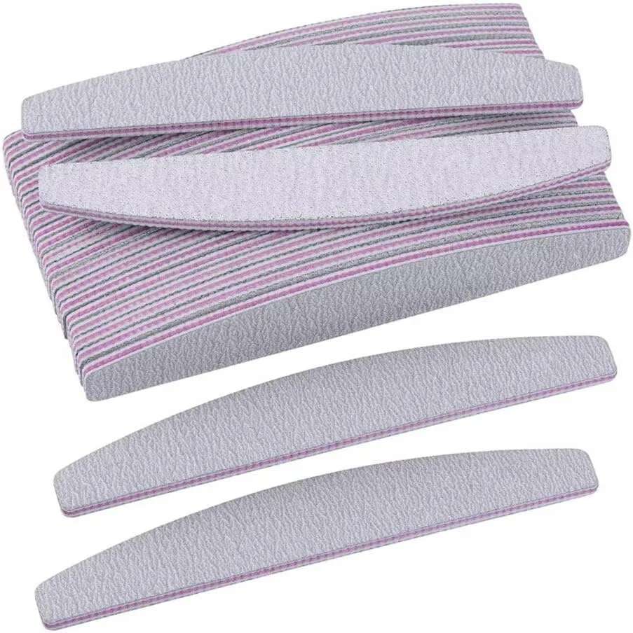 ۱۰ عدد سوهان ناخن حرفه ای، سوهان ناخن دو طرفه قابل استفاده مجدد (دانه بندی ۱۰۰/۱۸۰) ابزار طراحی ناخن برای استفاده در منزل و سالن، هدیه کریسمس برای خانم ها