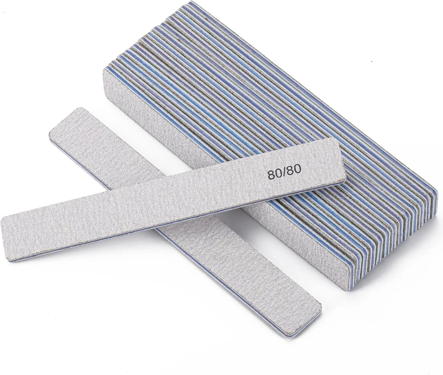 ۱۵ عدد سوهان ناخن با درجه زبری ۸۰/۸۰، سوهان های با قابلیت استفاده مجدد دو طرفه برای ناخن های اکریلیک