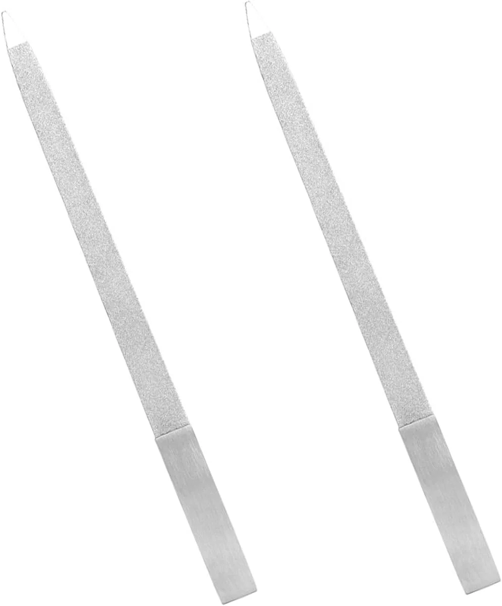 دو عدد سوهان ناخن الماسه - پرداخت کننده ناخن استیل ضد زنگ - 9 اینچ (AB-04)