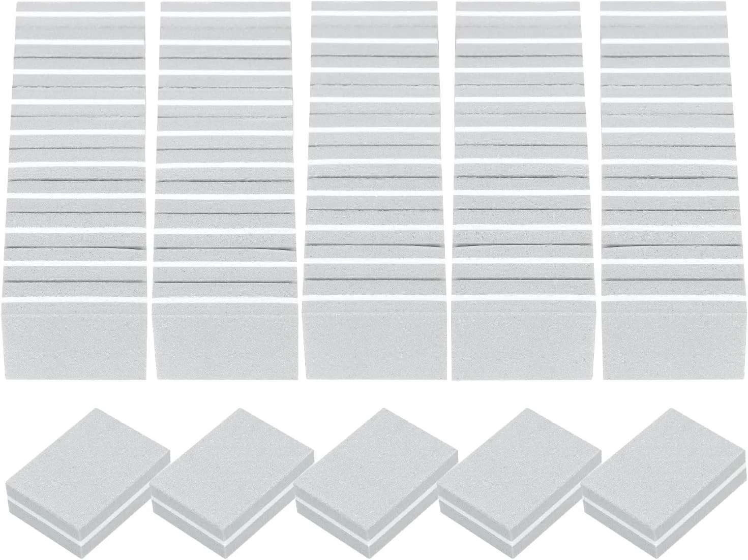 بسته 20 عددی مینی بافر ناخن، بلوک های سمباده ناخن با درجه زبری 100/180، مجموعه پولیش ناخن حرفه ای برای ناخن های اکریلیک و طبیعی، خاکستری