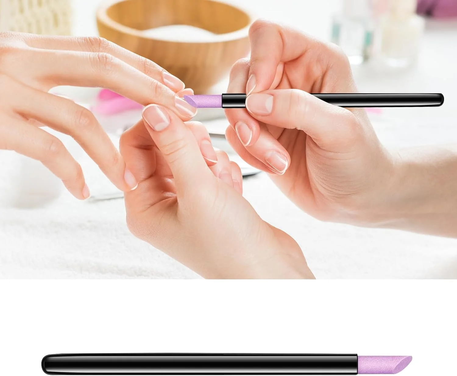 ابزار بافر ناخن کوارتز، از بین برنده پوست های مرده، کیت حرفه ای مانیکور ناخن برای لایه برداری و آراستگی ناخن