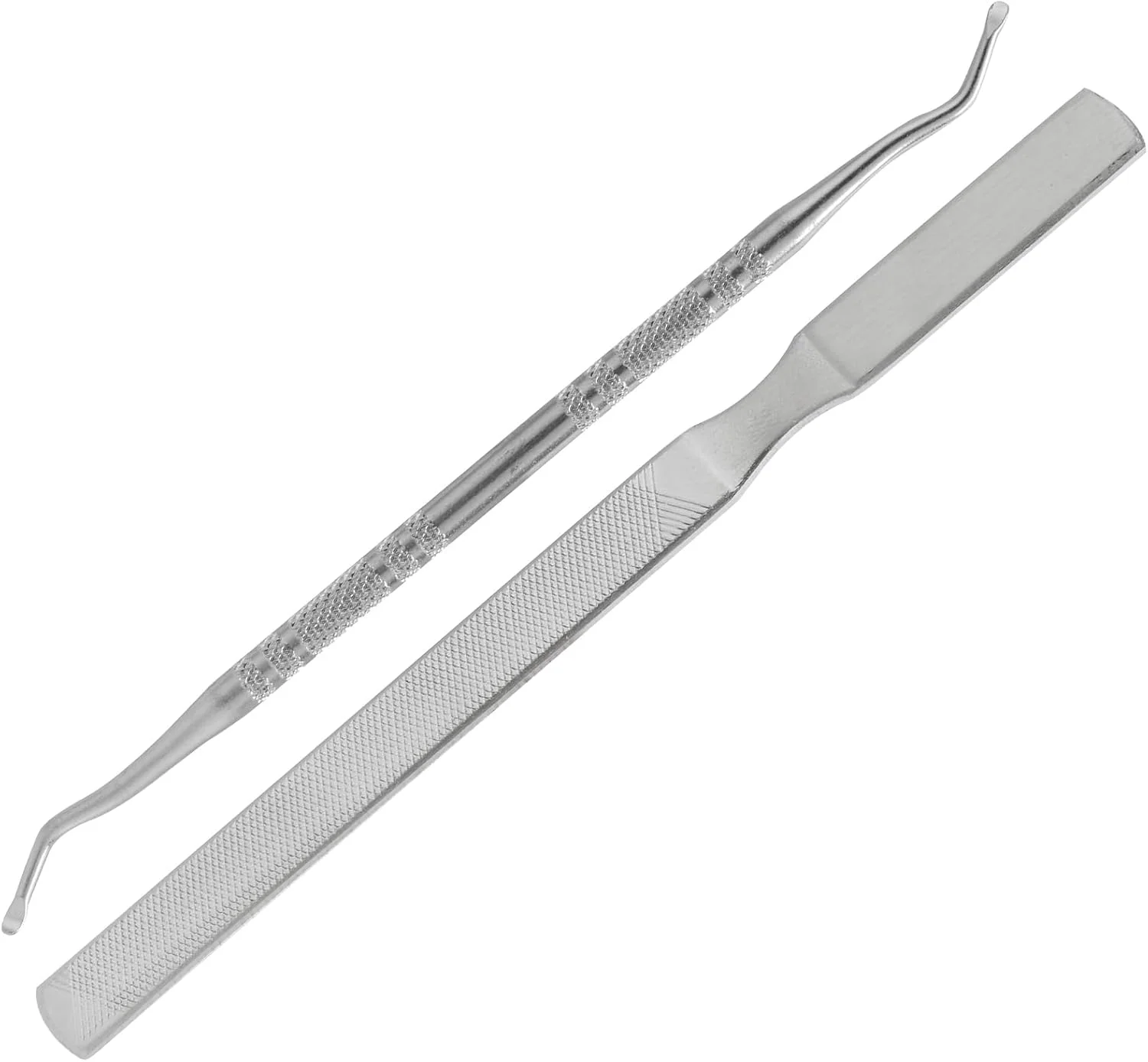 سوهان ناخن استیل بلند برای درمان ناخن های ضخیم و فرو رفته - شامل ابزار دو طرفه برای بلند کردن ناخن پا - ابزار ضروری مانیکور و پدیکور برای مراقبت از ناخن آقایان و بانوان