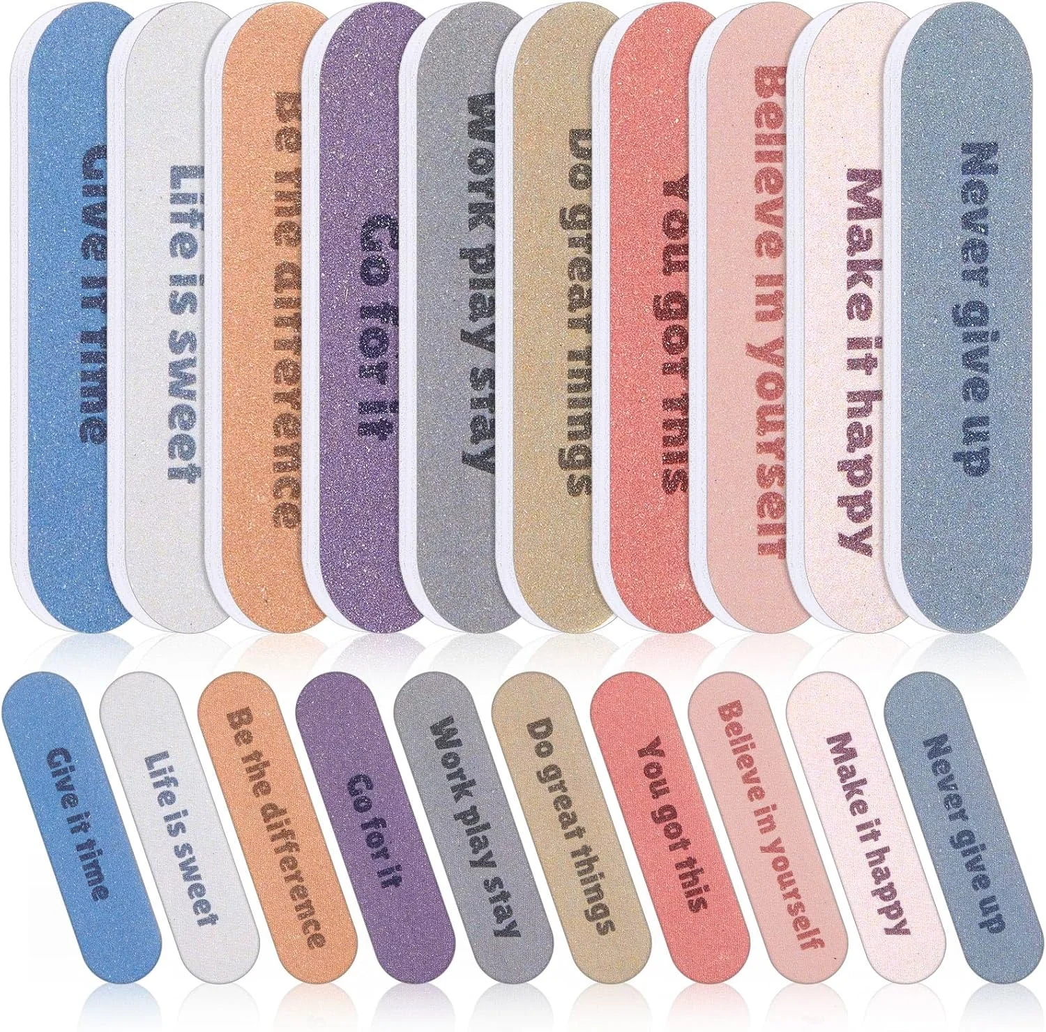 60 عدد سوهان ناخن کوچک، هدیه ای الهام بخش برای زنان، طرح گلدار دو طرفه، ابزار مانیکور، هدیه ای برای قدردانی از خواهر، معلم و کارمند (پاستلی)