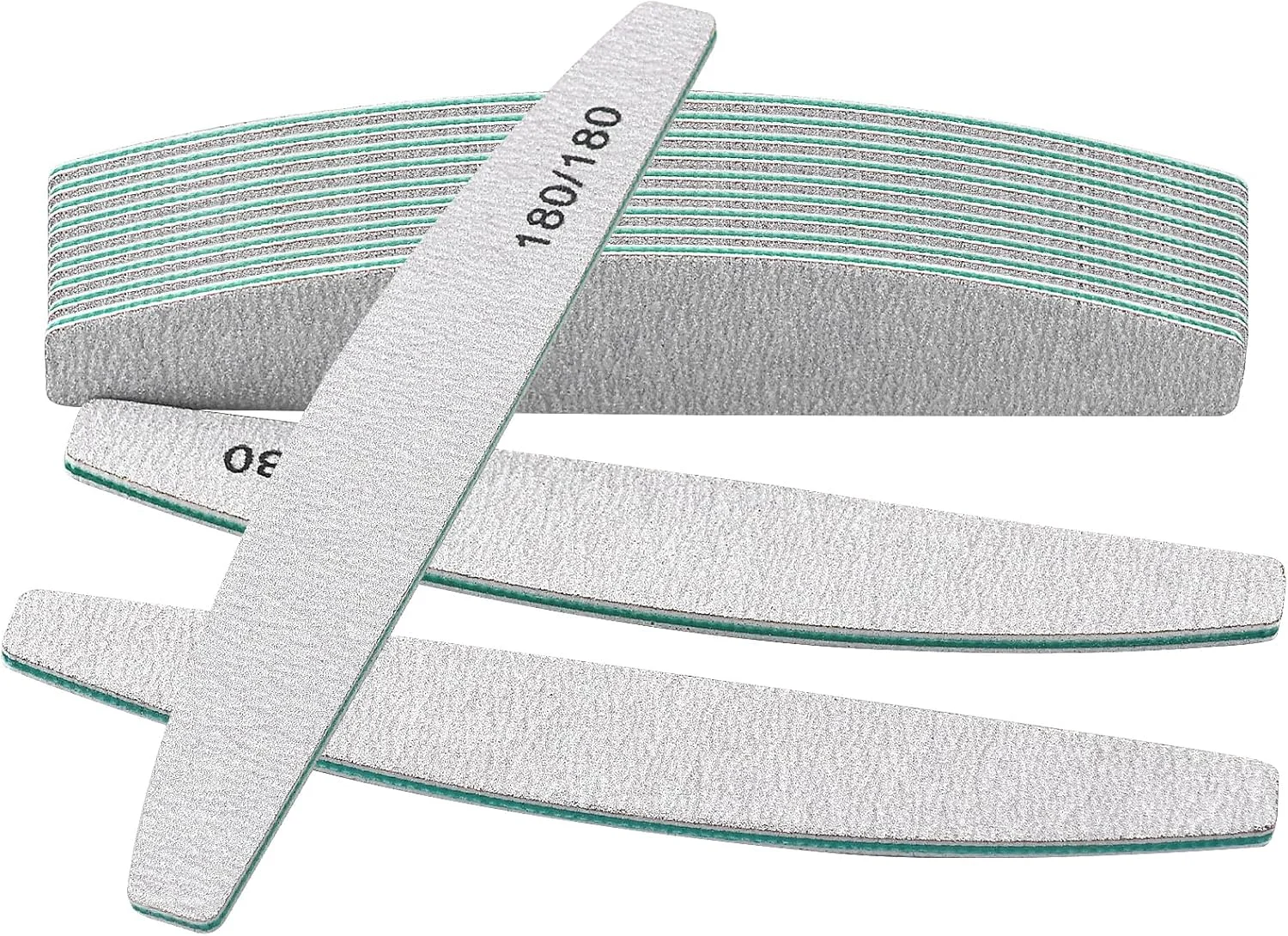 ۱۲ عدد سوهان ناخن، سوهان ناخن حرفه ای ۱۸۰/۱۸۰ گریت، سوهان ناخن برای ناخن های طبیعی، مجموعه سوهان ناخن قابل شستشو و استفاده مجدد، سوهان سمباده ای برای حالت دادن و مرتب کردن ناخن، سوهان ناخن حرفه ای دو طرفه