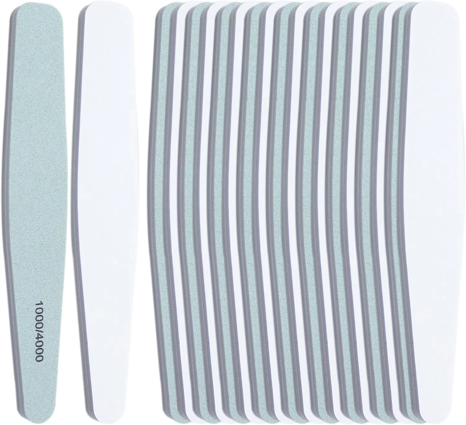 بلاک بافر ناخن با درجه زبری 1000/4000، بافر ناخن حرفه ای، سوهان ناخن برای صاف و صیقلی کردن، ابزار مانیکور، سنگ زنی ظریف، درخشش براق برای ناخن های اکریلیک طبیعی (20 عدد)