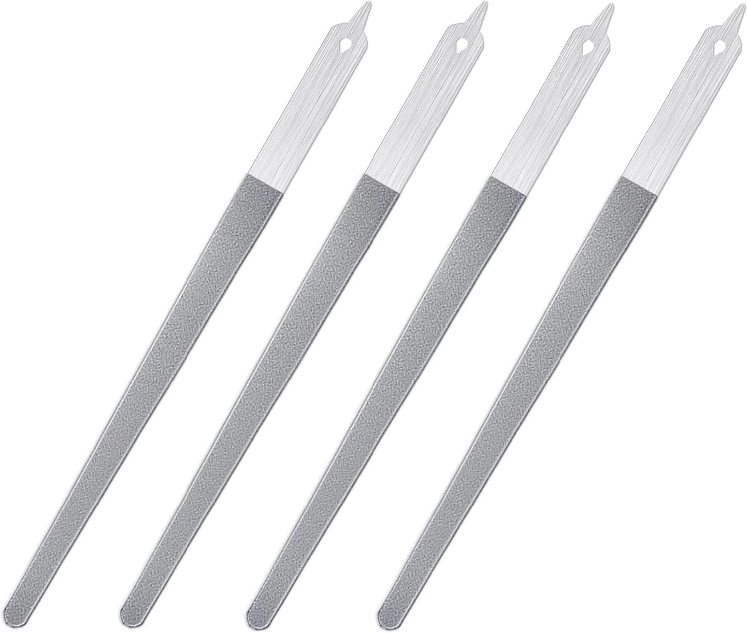 سوهان ناخن پودر الماس Azonee، ست 4 عددی سوهان ناخن دو طرفه حرفه ای ضد لغزش، سوهان ناخن دو طرفه برای ناخن های طبیعی، سوهان ناخن پا استیل ضد زنگ با نوک تیز