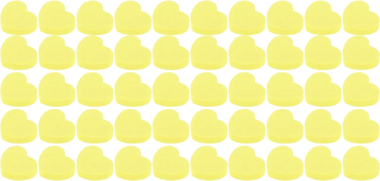 بافر ناخن طرح قلب کوچک زرد رنگ مناسب کارهای هنری - 50 عدد