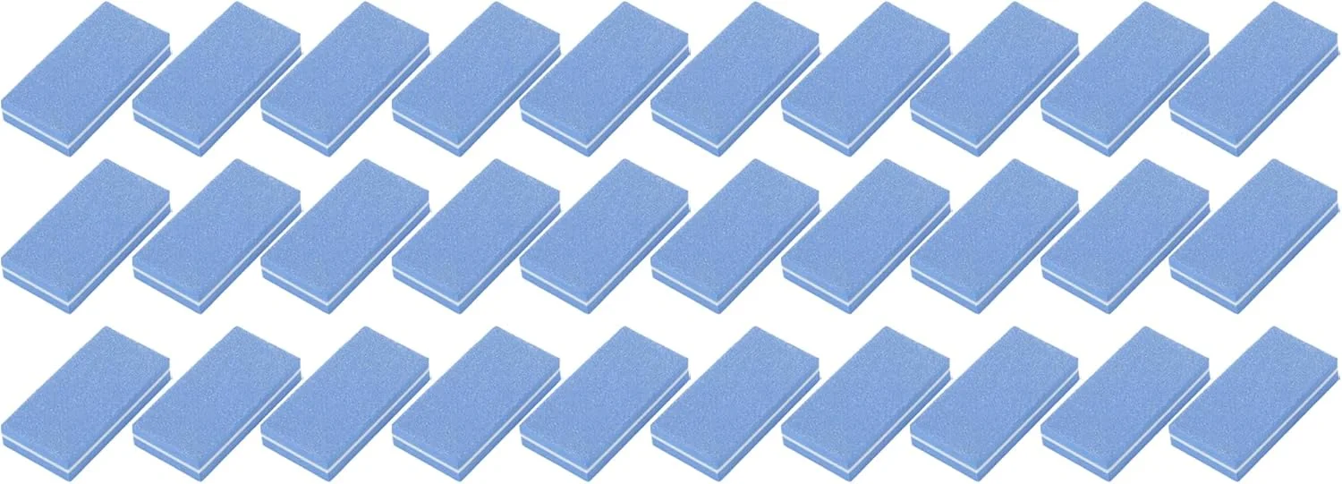 بافر ناخن مربعی کوچک و راحت آبی رنگ - 30 عدد