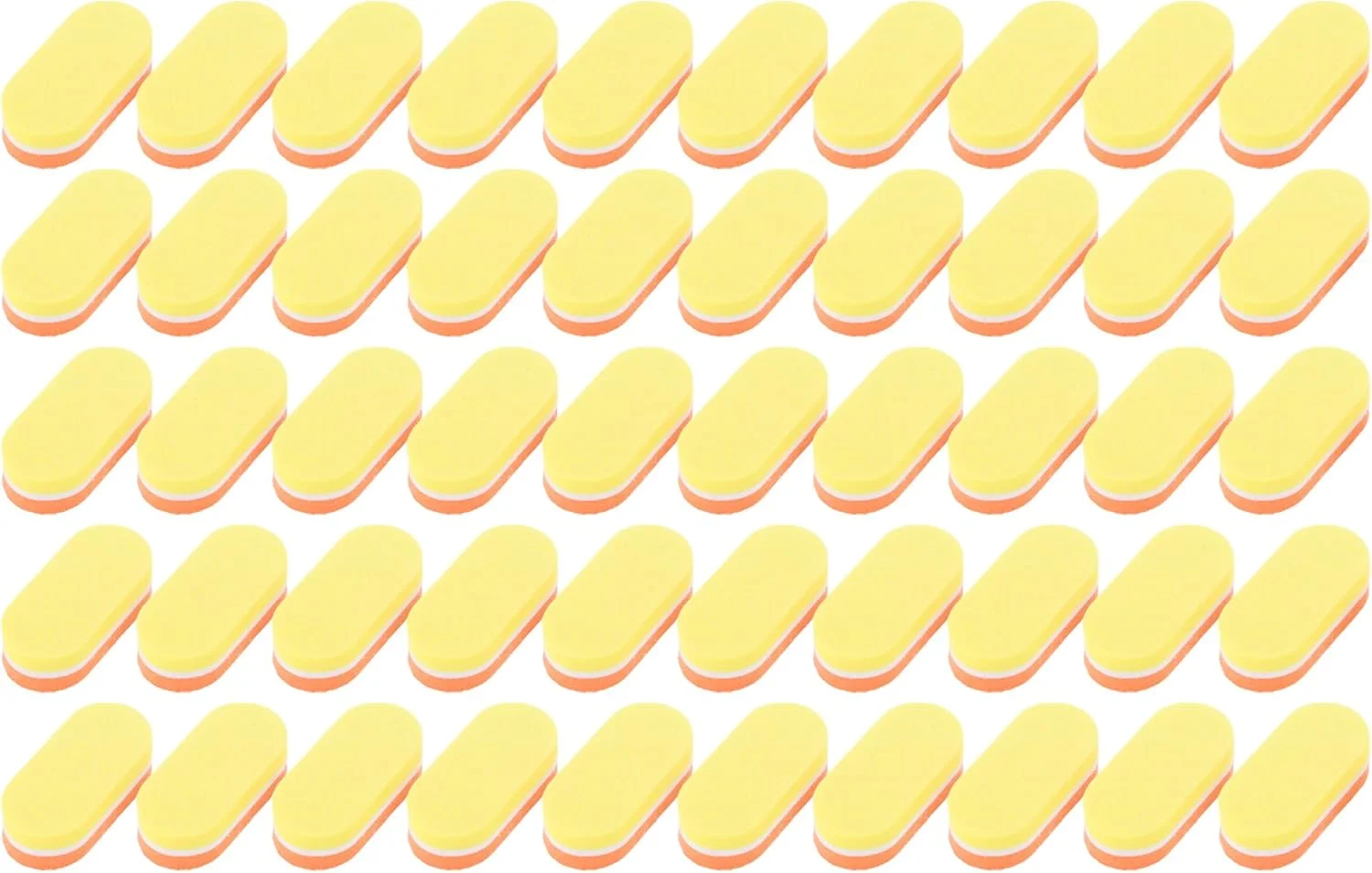 بافر ناخن مینی بلوک بیضی شکل برای استفاده شخصی، زرد نارنجی، 50 عدد