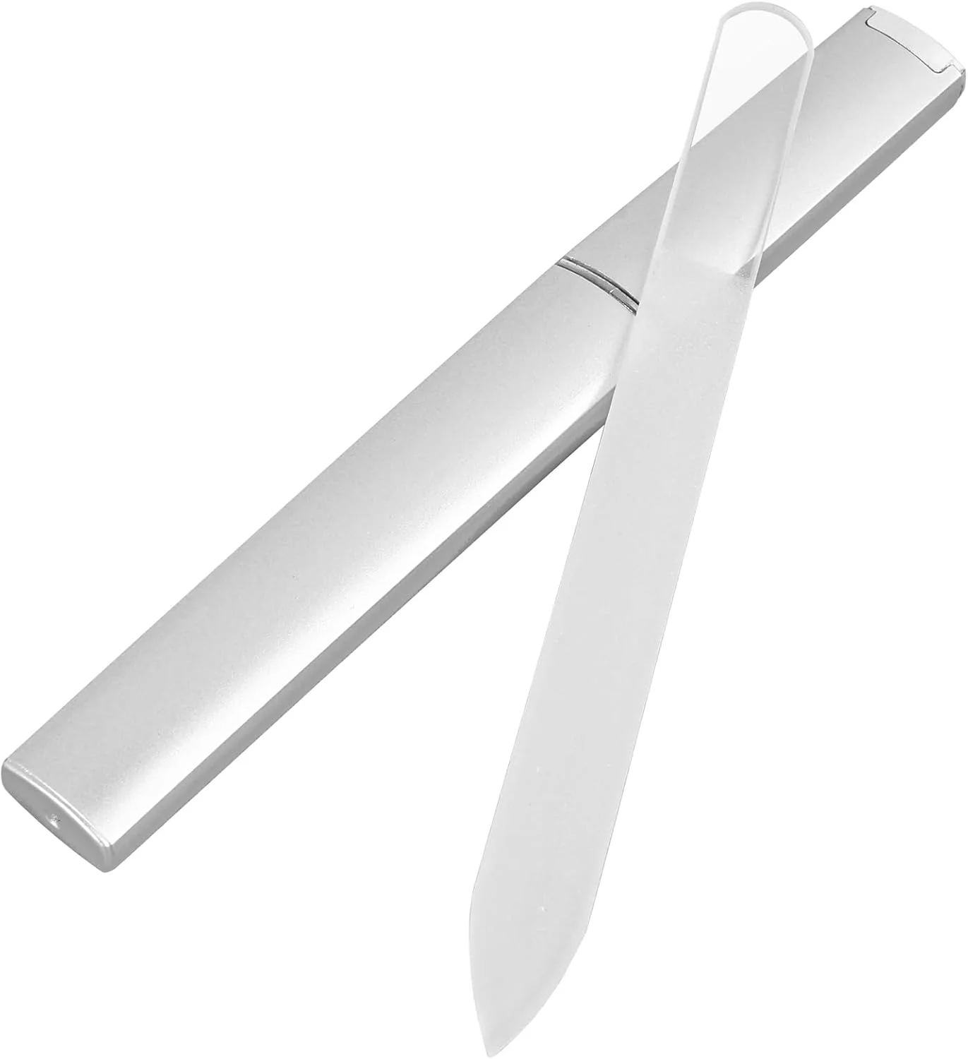 سوهان ناخن شیشه ای چک در جعبه، مناسب ناخن های طبیعی - سوهان ناخن کریستالی با کیفیت سالن، دست ساز در اتحادیه اروپا، ابزار مانیکور بادوام و بهداشتی با جعبه محافظ