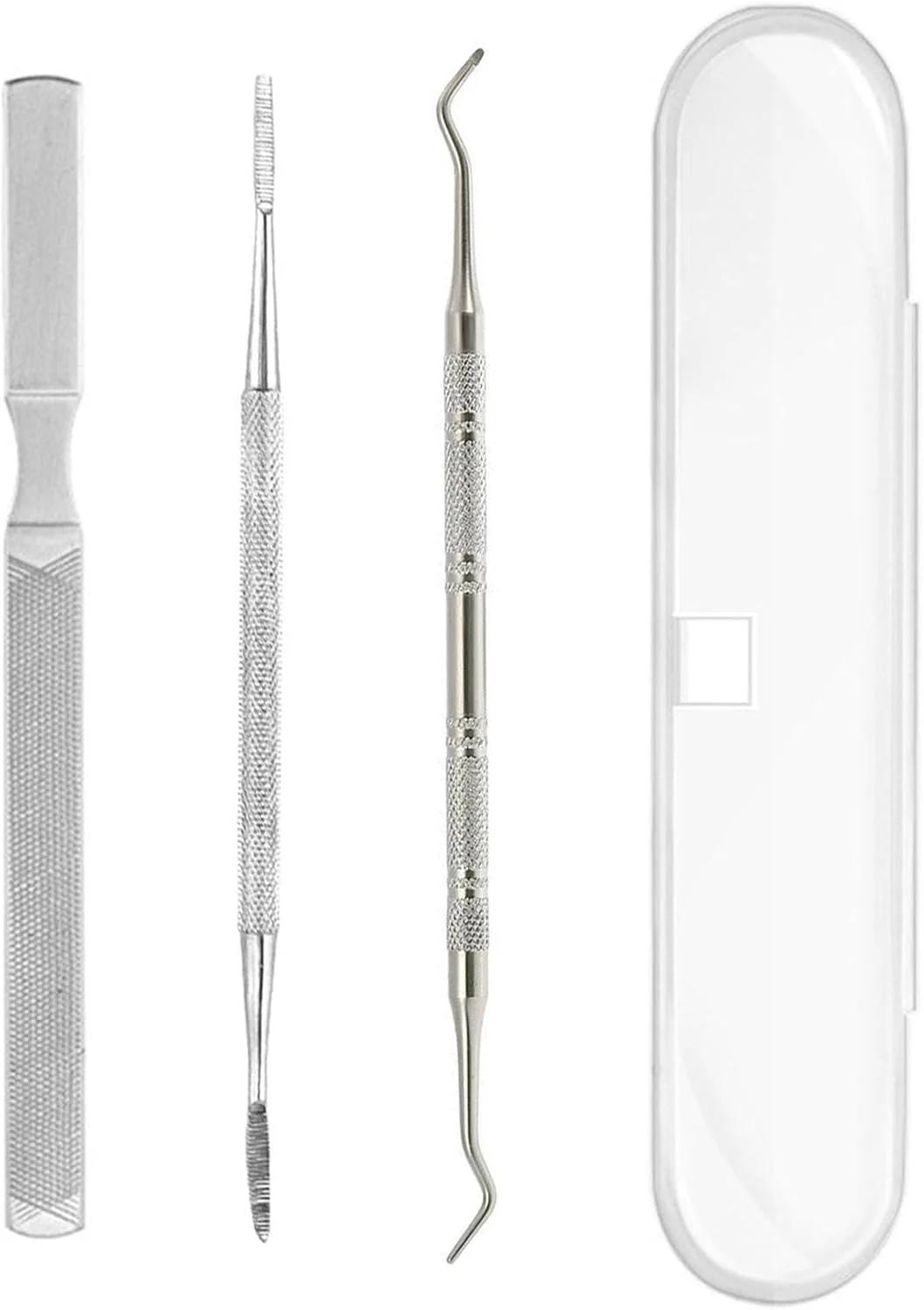 ست ۳ عددی ابزار مانیکور ناخن استیل ضد زنگ، لوازم طراحی ناخن DIY، ابزار پولیش ناخن، لوازم مراقبت از ناخن.