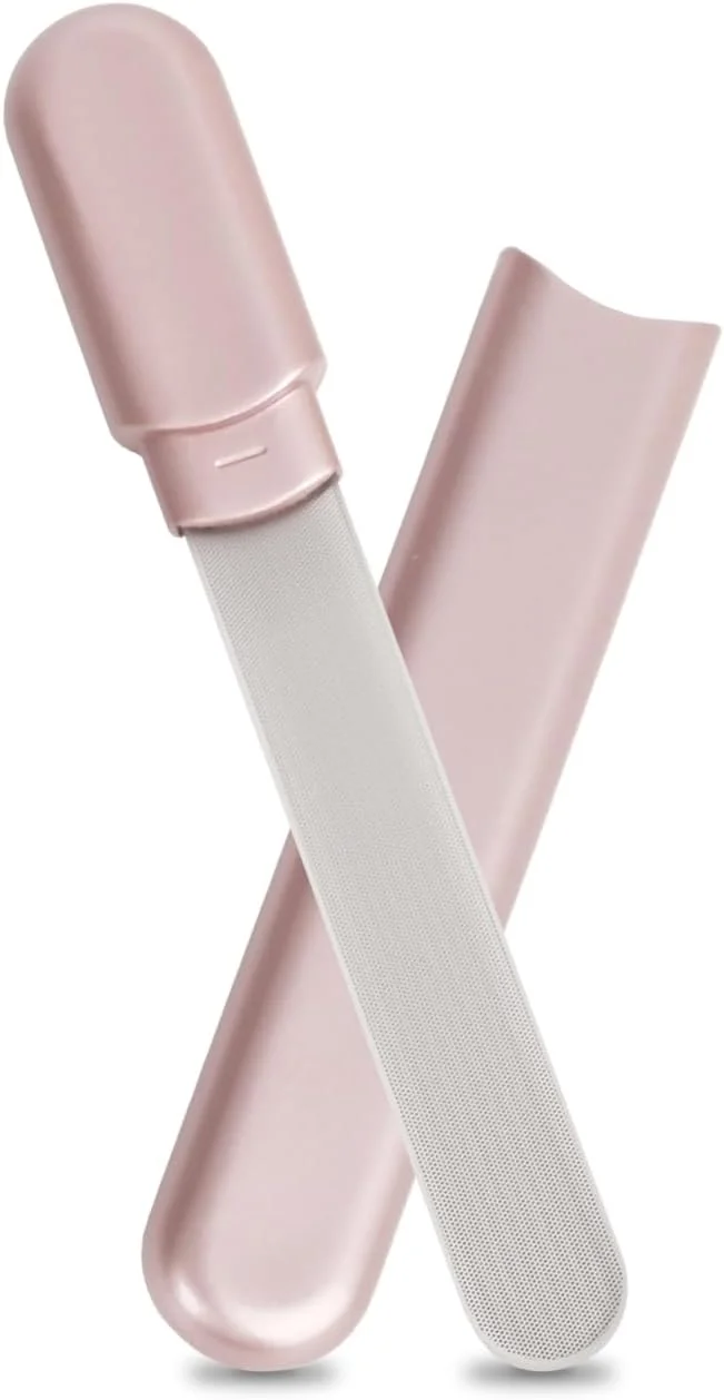 سوهان ناخن شیشه ای | سوهان ناخن برای ناخن های طبیعی | سوهان ناخن شیشه ای با جعبه | ابزار ناخن خانگی | هدیه برای خانم ها (رزگلد)