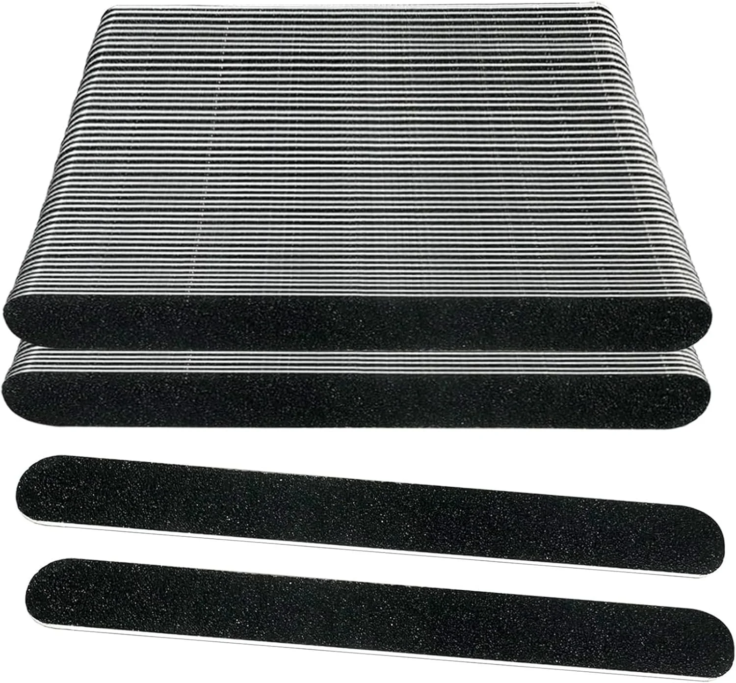 بسته ۱۰۰ عددی سوهان ناخن سمباده ای، سوهان چوبی با درجه زبری ۱۰۰/۱۸۰ برای ناخن های طبیعی، ابزار مانیکور یکبار مصرف دو طرفه ۷ اینچی برای منزل و سالن (مشکی)