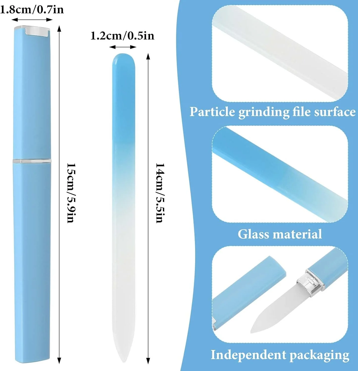 سوهان ناخن شیشه ای با جعبه، سوهان ناخن شیشه ای حرفه ای برای ناخن های طبیعی، سوهان شیشه ای ممتاز با پرداخت دقیق و صاف (صورتی/سبز/آبی) سوهان ناخن شیشه ای با جعبه، سوهان ناخن شیشه ای حرفه ای برای ناخن های طبیعی، سوهان شیشه ای ممتاز با پرداخت دقیق و صاف (صورتی/سبز/آبی)