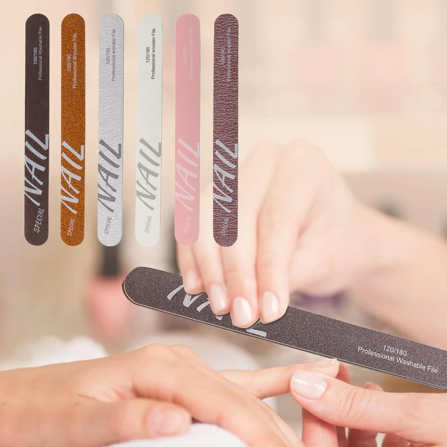 ست 6 عددی سوهان ناخن - سمباده های مرغوب برای ناخن، مناسب برای استفاده روزمره در خانه