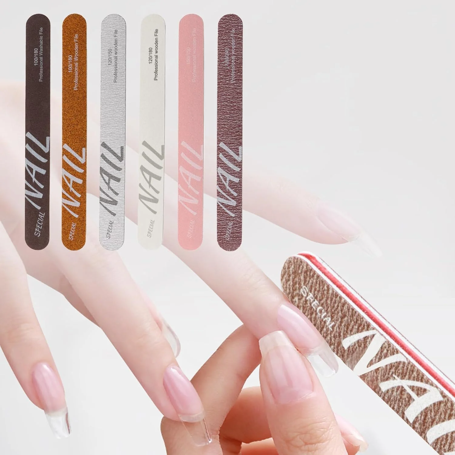 ست سوهان ناخن حرفه ای، 6 عدد سوهان ناخن به همراه سمباده برای ناخن ها