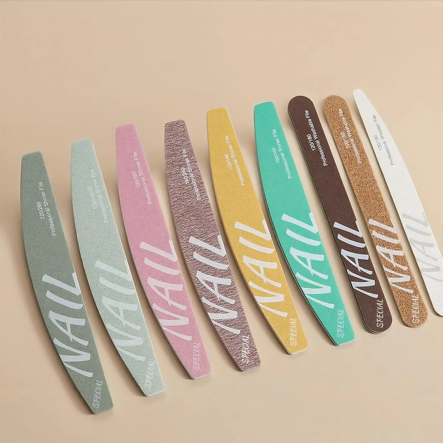 ست سوهان ناخن برای ناخن های طبیعی، کیت 9 عددی سوهان انگشت، تخته سمباده با درجه زبری متفاوت برای ناخن ها، ست سوهان ناخن حرفه ای و جمع و جور مناسب مسافرت