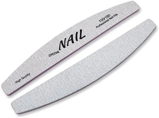 سوهان ناخن، سوهان ناخن انگشتی برای بانوان، سمباده ناخن، سوهان ناخن انگشتی حرفه ای برای ناخن های طبیعی، 6 عدد سوهان ناخن هلالی 100/180 گریت