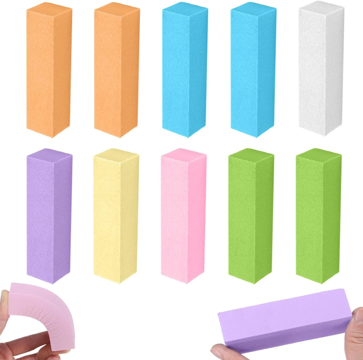 مجموعه ۱۰ عددی سوهان ناخن برای فرم دادن به ناخن های طبیعی، ابزار حرفه ای مانیکور برای پیرایش ناخن و مراقبت روزانه از لبه ناخن