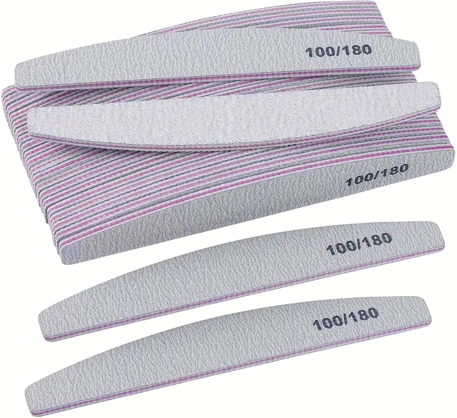 ۱۲ عدد سوهان ناخن دو طرفه با درجه زبری ۱۰۰/۱۸۰، سوهان سمباده ای قابل شستشو برای مانیکور، پدیکور، بافرینگ ناخن، حالت دادن و نظافت حیوانات خانگی