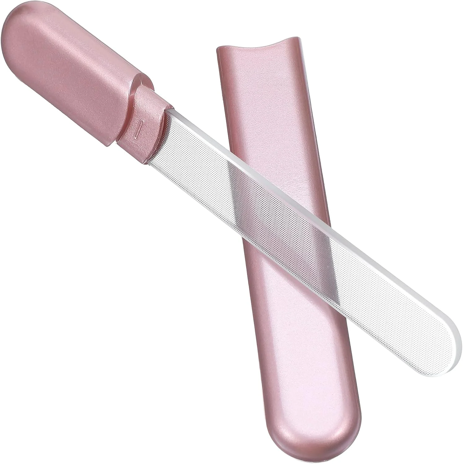 سوهان ناخن شیشه ای برای ناخن های طبیعی، 1 عدد سوهان ناخن شیشه ای ضخیم کریستالی، یک طرفه، مراقبت ملایم از ناخن برای بانوان و دختران، رزگلد