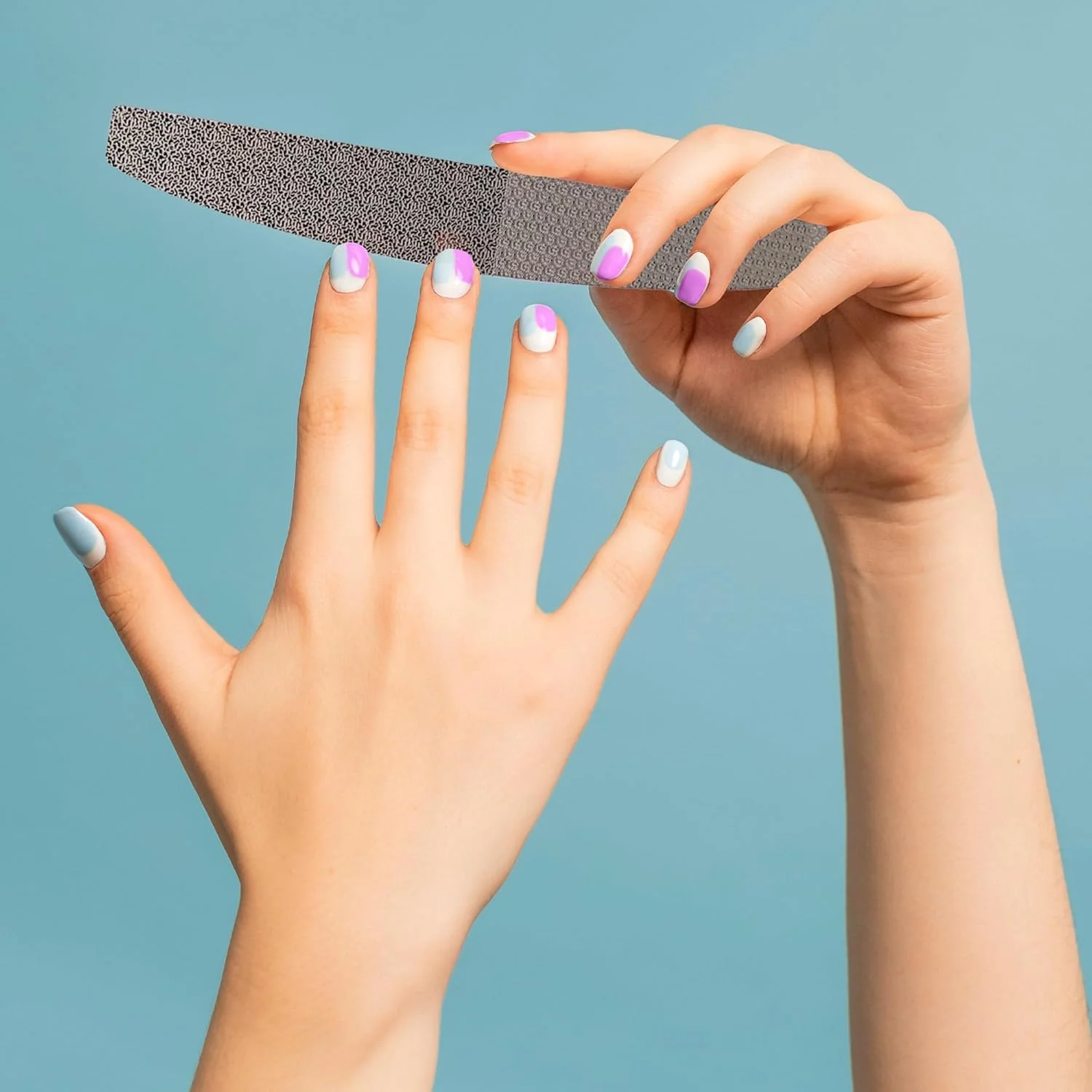 سوهان ناخن حرفه ای 6.5 اینچی دو طرفه - 4 سطح سمباده برای مدل سازی، پیرایش و پولیش - مانیکور و پدیکور ناخن های طبیعی و بازسازی شده برای مردان و زنان