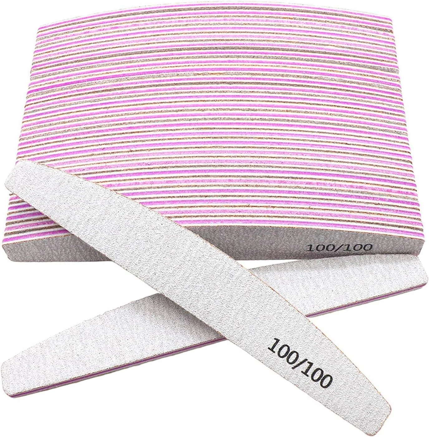 سوهان ناخن، 12 عدد سوهان سمباده ای دو طرفه، ابزار طراحی ناخن، ست سوهان ناخن قابل شستشو، پولیش ناخن برای خانه، سالن و حیوانات خانگی (بنفش 100/100)