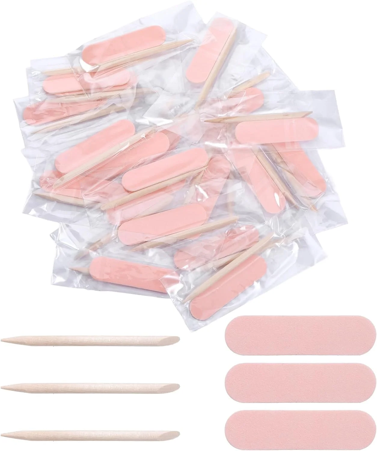 ۲۰ عدد سوهان ناخن کوچک و عقب‌راننده کوتیکول برای ناخن‌های مصنوعی، سوهان ناخن یکبار مصرف دو طرفه، ابزار مانیکور پدیکور