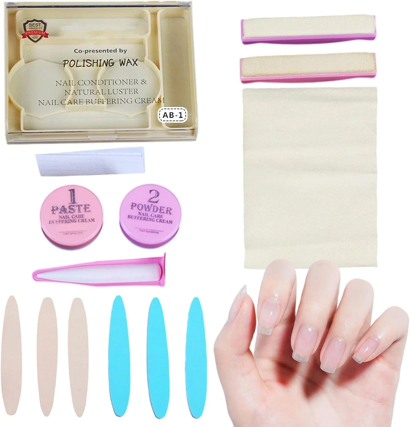 بافر براق کننده ناخن، پولیش مانیکور | ابزار پولیش موم مراقبت از کرم بافر ناخن برای پدیکور مانیکور سالن خانگی