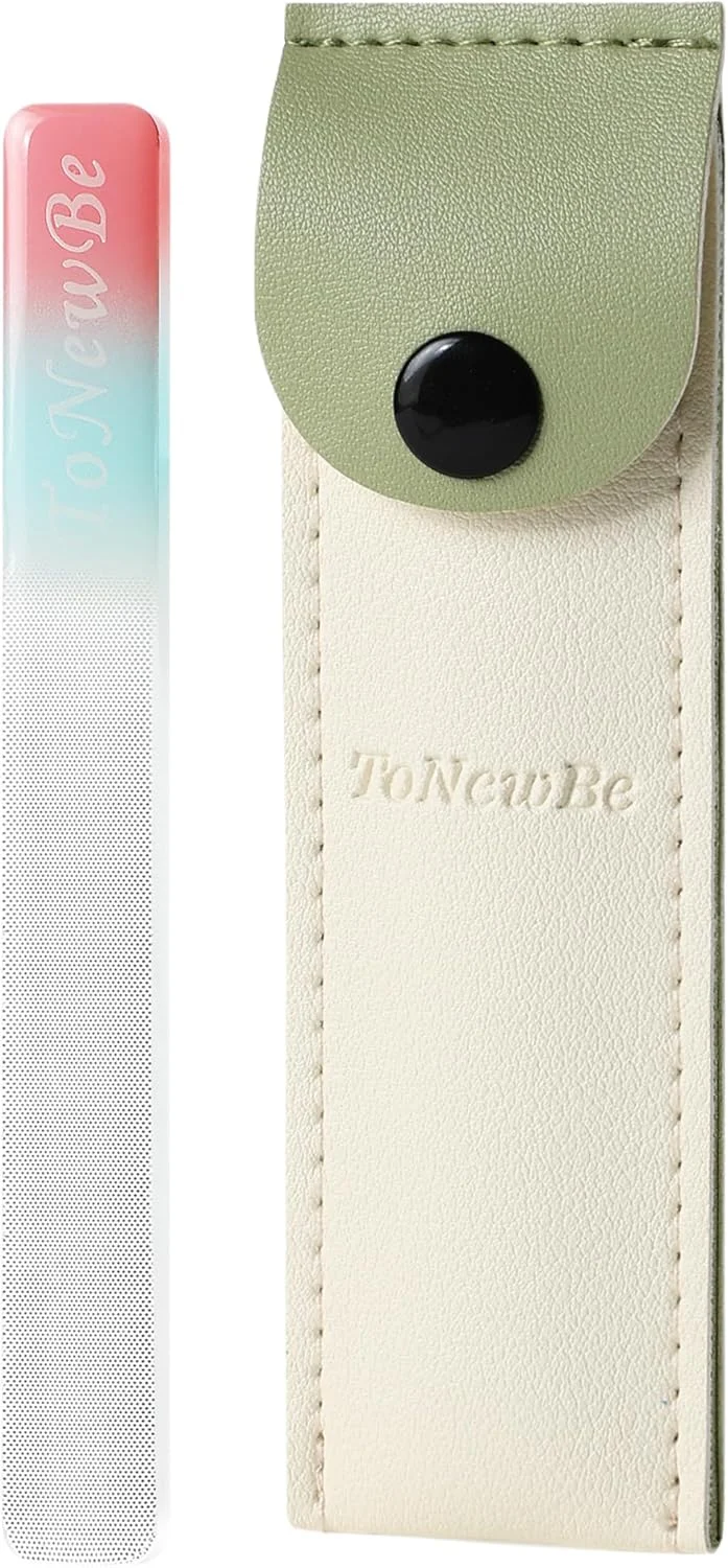 سوهان ناخن نانو 4.5 اینچی با کیف چرمی - ابزار دقیق برای شکل دادن و پولیش ناخن، سبک وزن 11.5 گرم