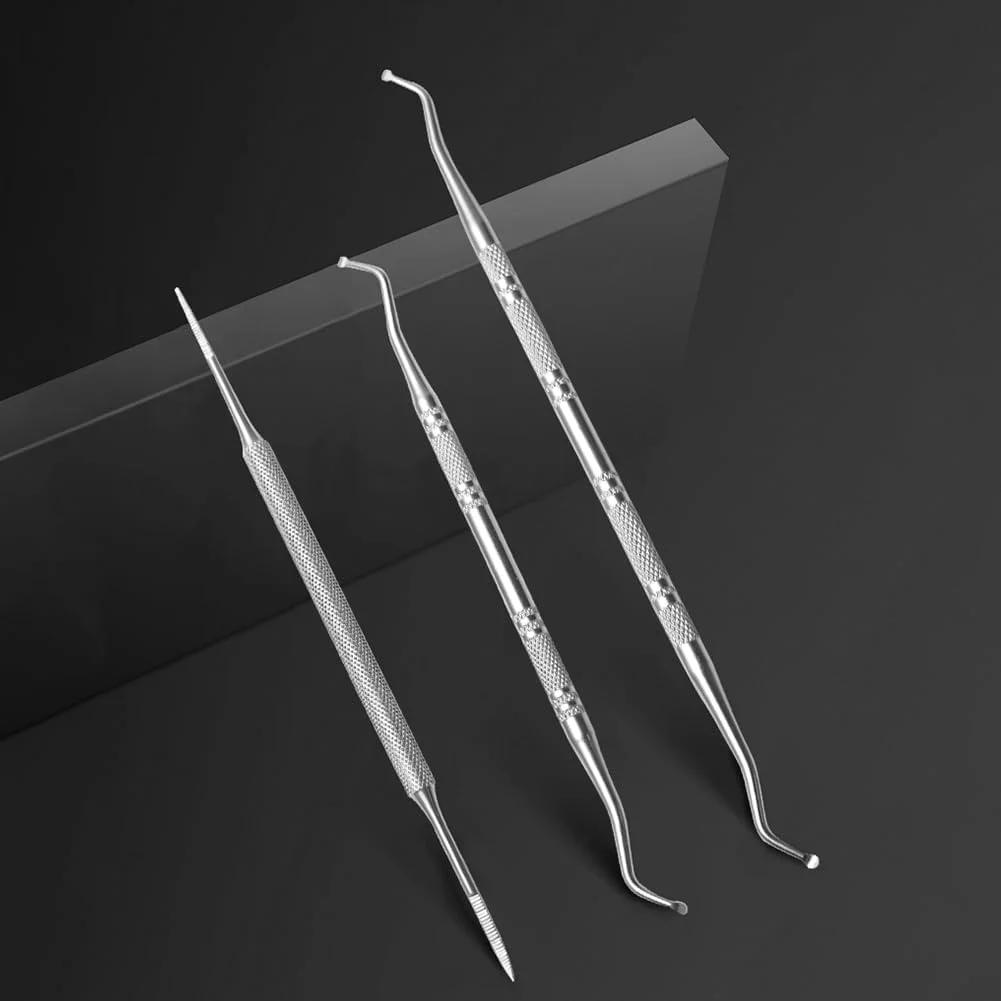 ست ۳ عددی سوهان و لیفتر ناخن پا فرورفته، ابزار ناخن پا فرورفته از جنس استیل ضد زنگ - کیت ابزار مراقبت از پا، تمیز کننده زیر دیواره جانبی