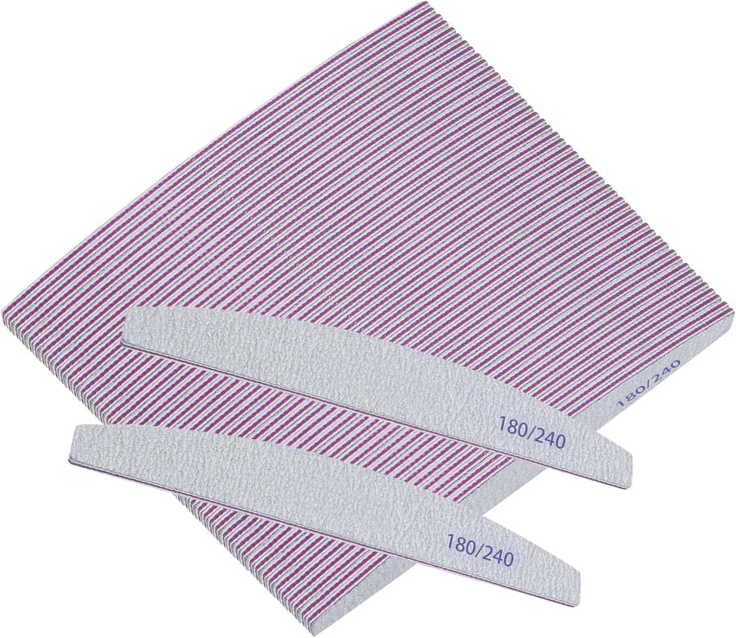 بسته 50 عددی سوهان ناخن: سوهان ناخن 180/240، سوهان ناخن برای ناخن طبیعی، قابل استفاده مجدد برای سالن ناخن