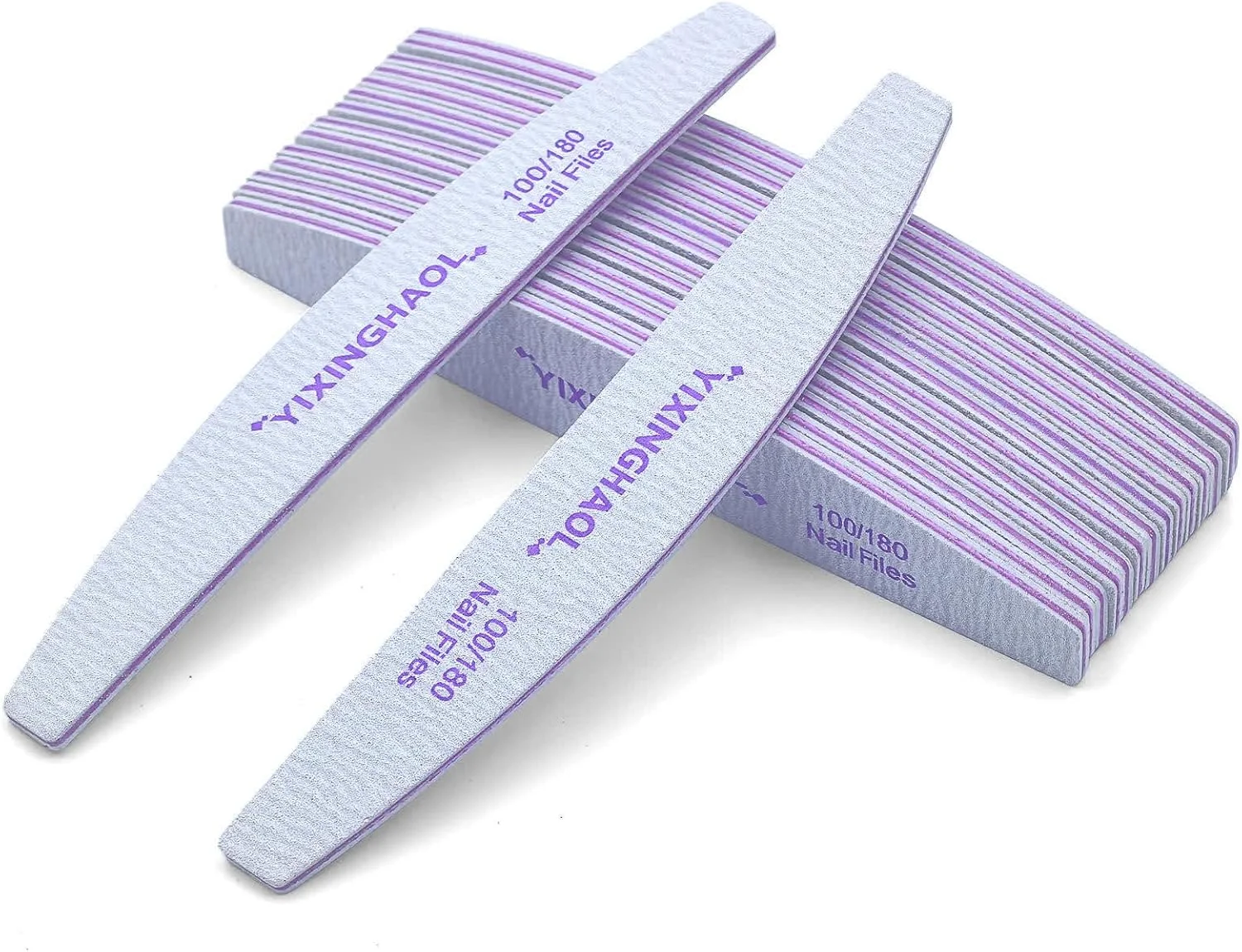 16 عدد سوهان ناخن حرفه ای - سمباده دو طرفه 100/180، سوهان ناخن زبر قابل شستشو برای ناخن های اکریلیک و ناخن های طبیعی، قابل شستشو و استفاده مجدد برای استفاده در منزل و سالن