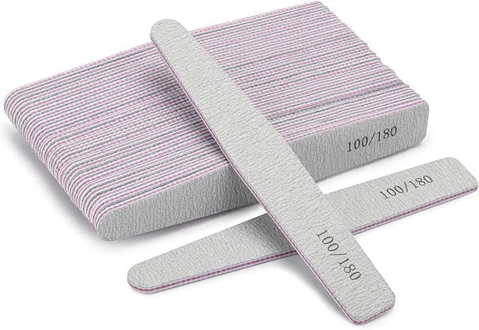 سوهان ناخن حرفه ای با دانه بندی 100/180، شکل مثلثی - سمباده دو طرفه قابل استفاده مجدد برای ناخن های اکریلیک، ژل و طبیعی - ابزار بادوام مانیکور با کیفیت سالن - بسته 25 عددی برای تکنسین های ناخن