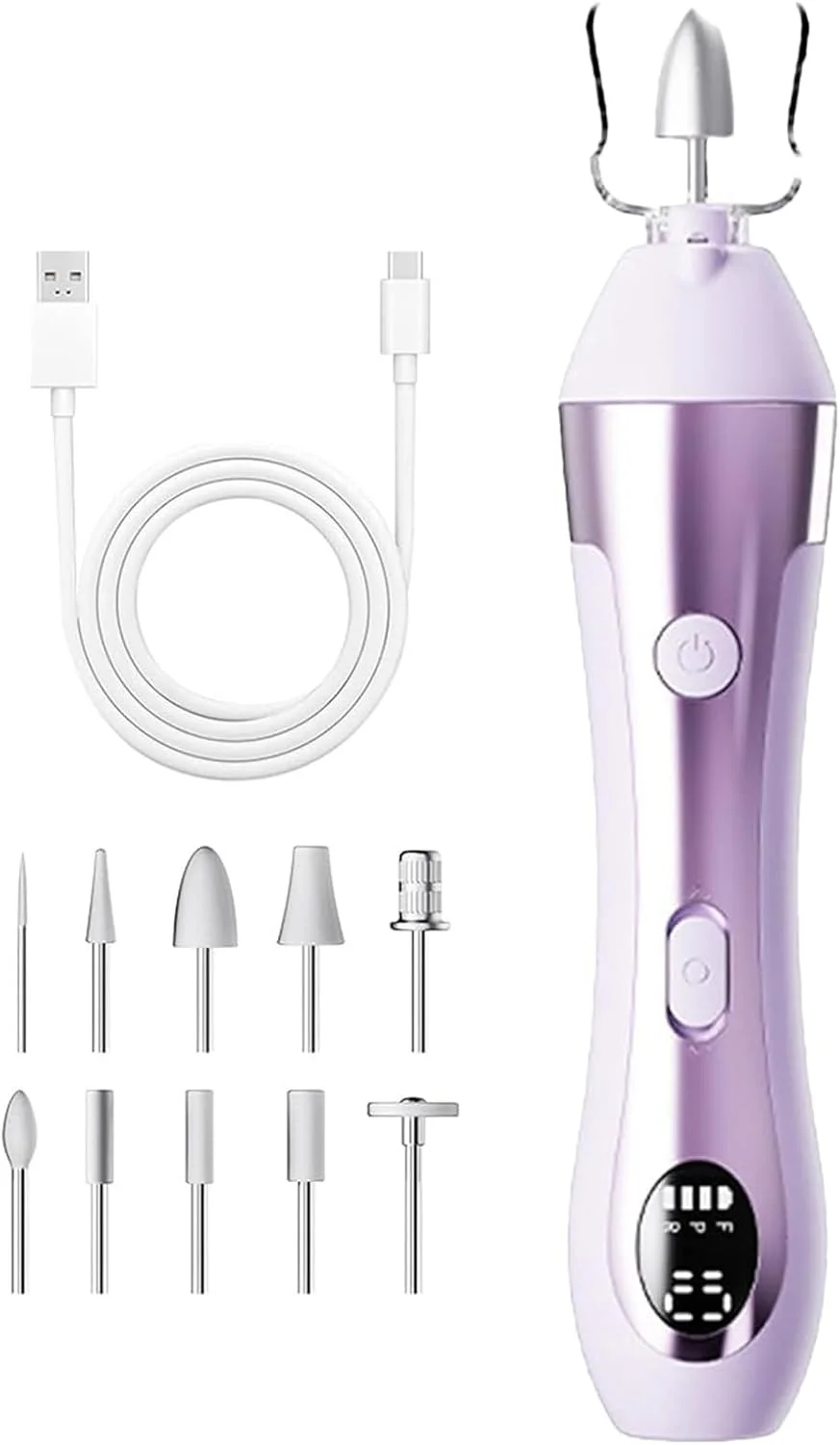 ابزار برقی سوهان ناخن | دستگاه برقی حرفه ای سوهان ناخن | لوازم مانیکور 10 سرعته با چراغ LED برای سالمندان، مبتدیان، خانواده، سالن و منزل