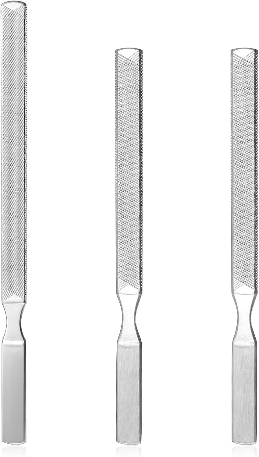 دو عدد سوهان ناخن پا استیل ضد زنگ برای ناخن های ضخیم، 4 طرفه، سوهان ناخن پا حرفه ای، سوهان ناخن فلزی بادوام، ابزار مراقبت از ناخن ایده آل برای مانیکور یا پدیکور