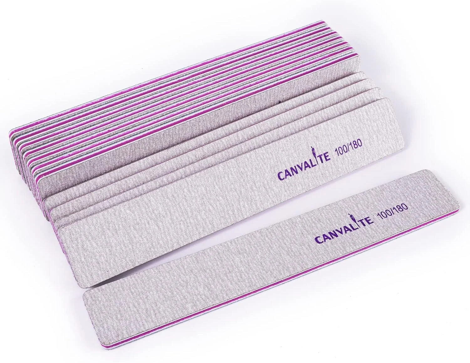 سوهان ناخن دو طرفه درجه زبری 100/180، بسته 12 عددی سوهان ناخن برای ناخن های ژلی، ناخن های اکریلیک، سوهان ناخن حرفه ای، ابزار مانیکور برای مراقبت و حالت دادن به ناخن در سالن و خانه