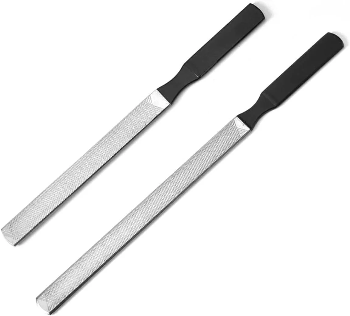 دو عدد سوهان ناخن استیل ضد زنگ مشکی، پولیش ناخن، نوار پولیش انگشت شست پا، سوهان پولیش ناخن خاکستری، نوار پولیش